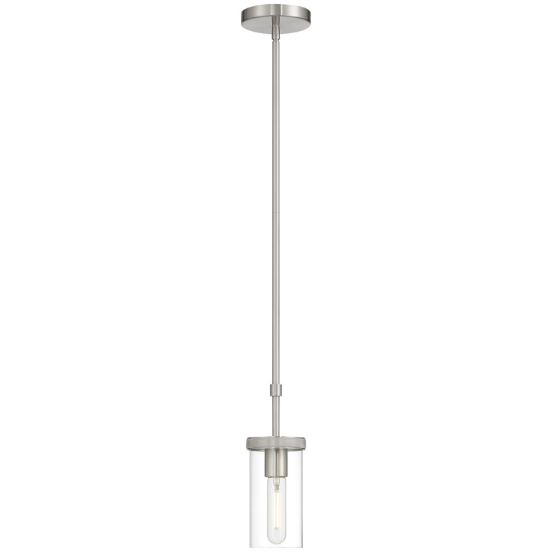Lily 1 Light Pendant - Brushed Steel Finish, Brushed Steel