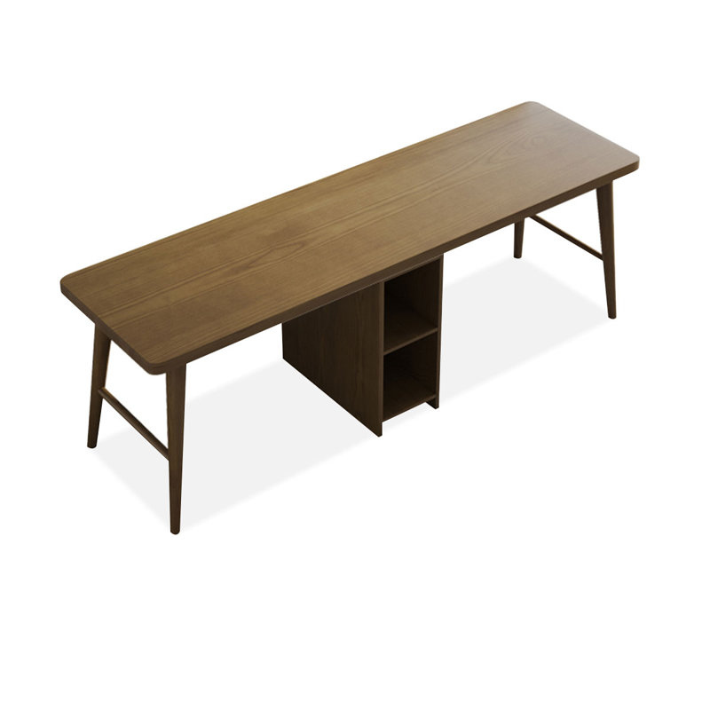 Light walnut Rectangular Solid Wood desk, 29.53" H x 78.74" W x 23.62" D