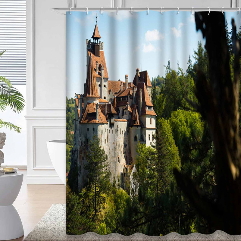 Rideau de douche Castle avec 12 crochets Castle, L 72 po x l 72 po