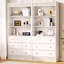 Bibliothèque cannelée 70,8 "en bois clair avec bibliothèque à 6 niveaux avec rangement, grande bibliothèque avec design ondulé, armoire de rangement pour le bureau-519842473-506279223