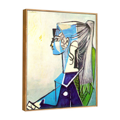 Reproduction giclée sur toile encadrée, 1954, Portrait de Sylvette David 24 au fauteuil vert par Pablo Picasso, art mural, décorations de bureau à domicile
