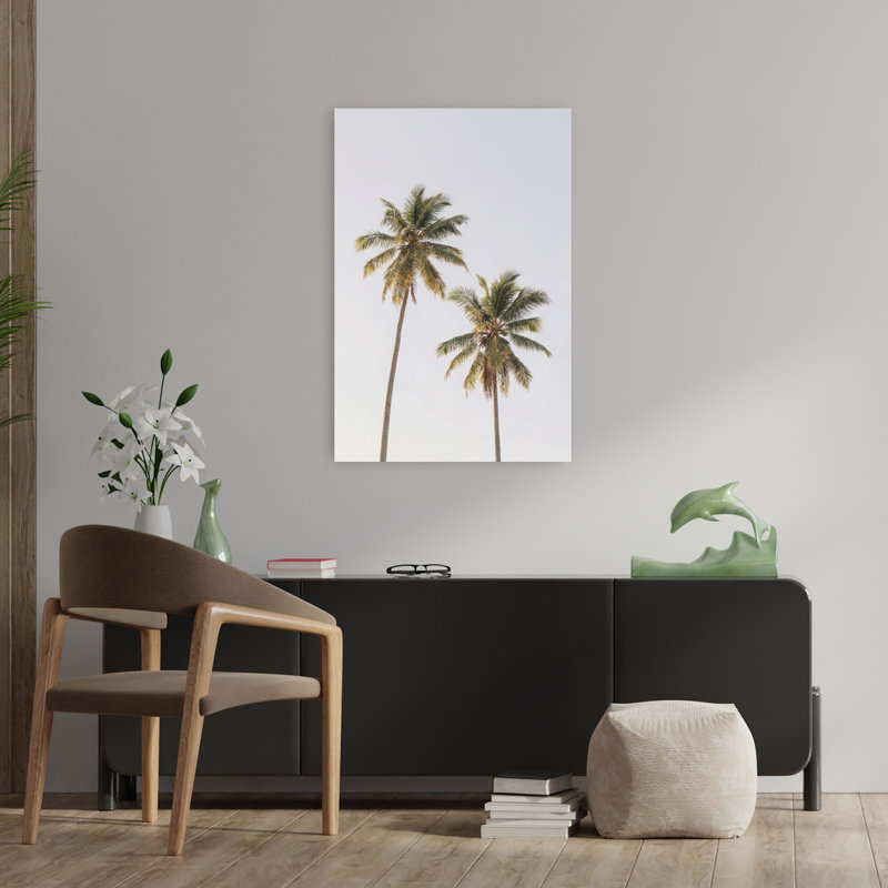 Palmiers abstraits, art mural contemporain, H 36 po x l 24 po