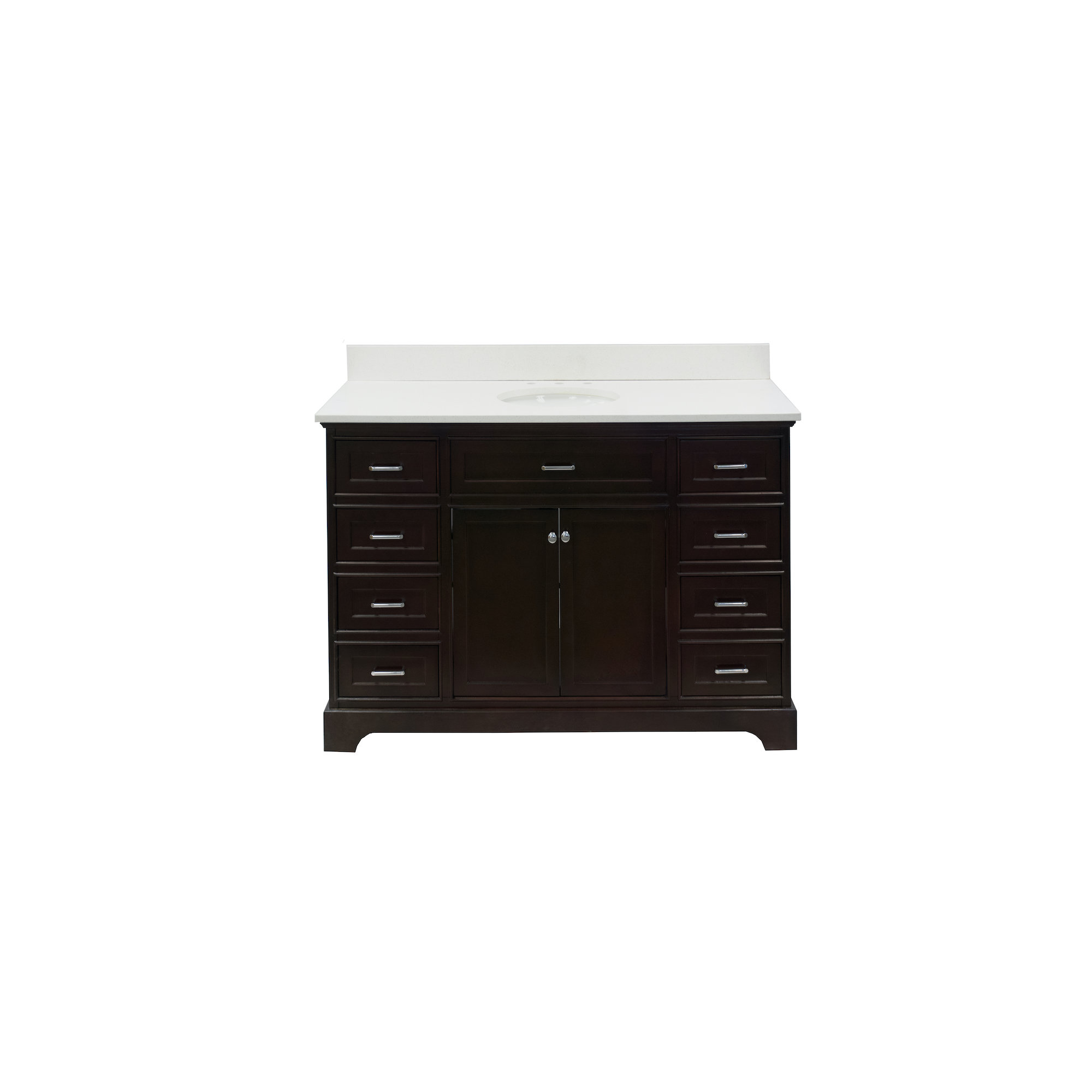 Ronnie 60'' Single Bathroom Vanity, Chocolate, Quartz
