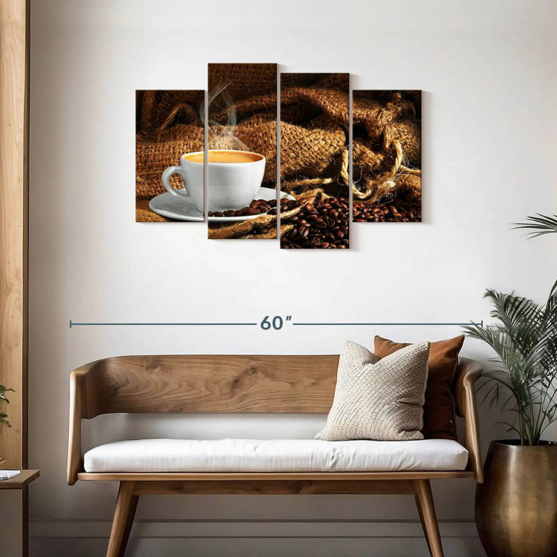 Yarlin Beans And Steaming Coffee, 27" H x 43" W