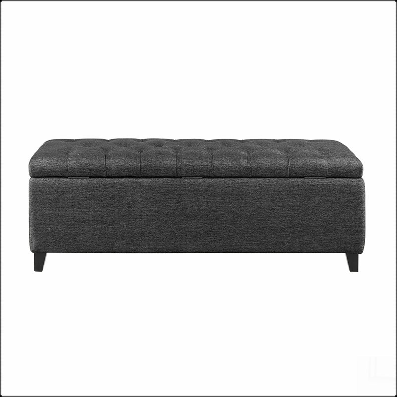 Tufted Top Soft Close Storage Bench Simple design, comfortable and durable, multi-functional bench, Charcoal