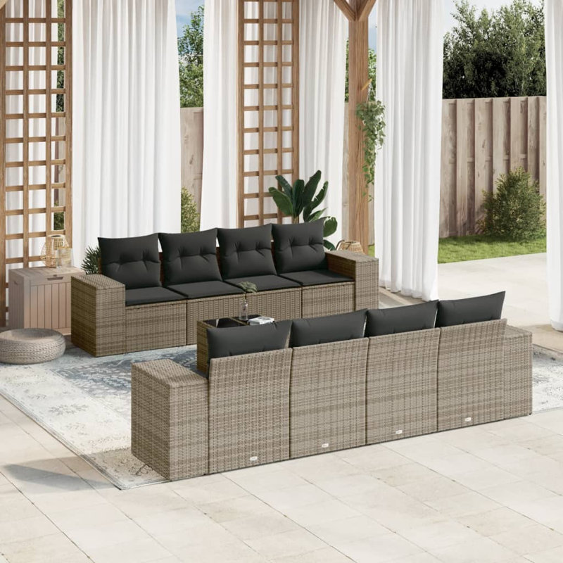 Ensemble de canapé de jardin Vidaxl gris