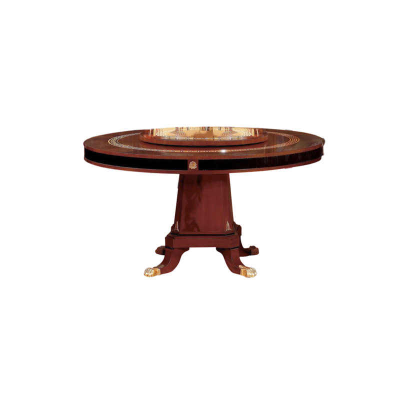 Giovanni Round Solid Wood Dining Table, 71" W x 71" L