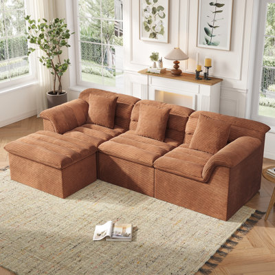 Canapé modulaire en nuage de 112 po avec repose-pieds profond Bonord