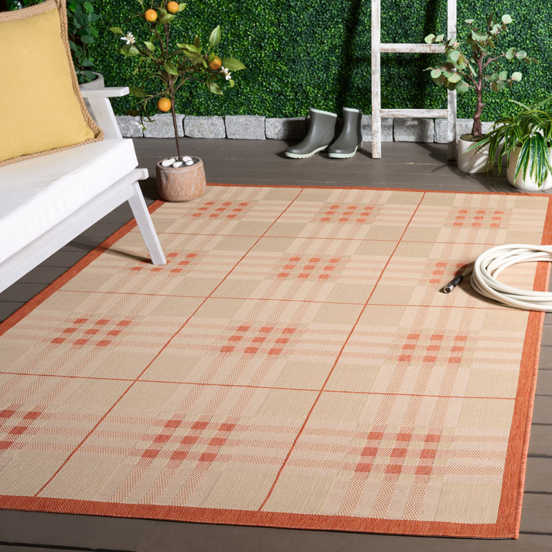 Tapis d'intérieur / extérieur à motif écossais Debriana Performance, Rectangle 5 pi 3 po x 7 pi 7 po