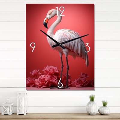 Horloge murale Monochome Flamingo Fading Glow