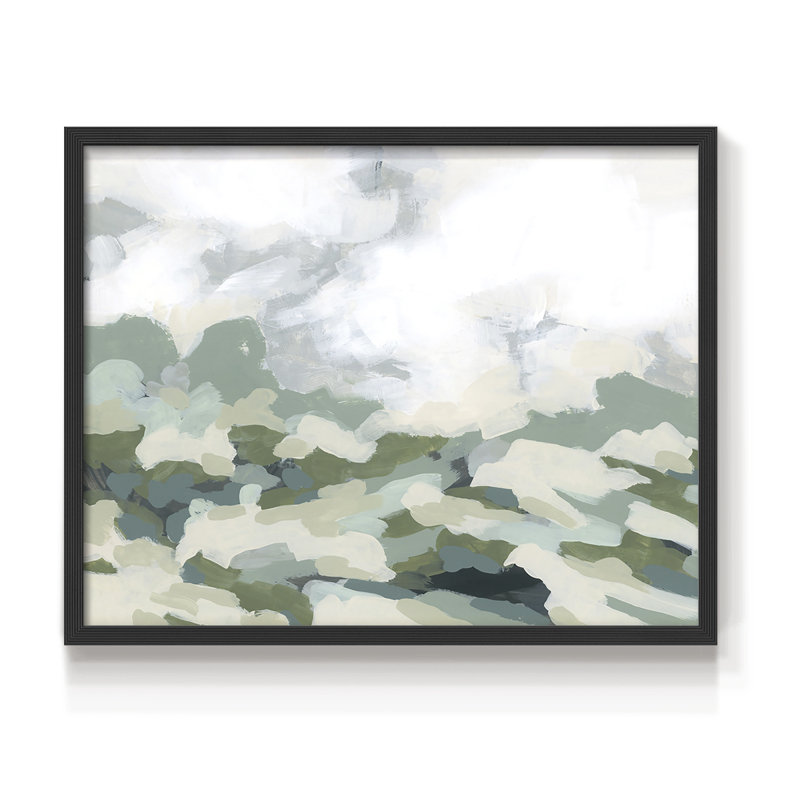 Verdant Hillside II - Reproduction encadrée - Restickable, H 11 po x l 14 po, Noir