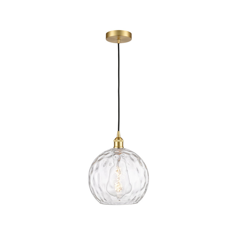 Luminaire suspendu simple à 1 lumière Ralph, H 12,75 po x l 10 po x P 10 po, Or satiné