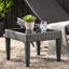 Table d'extérieur grise avec verre - Meuble pour espaces latéraux