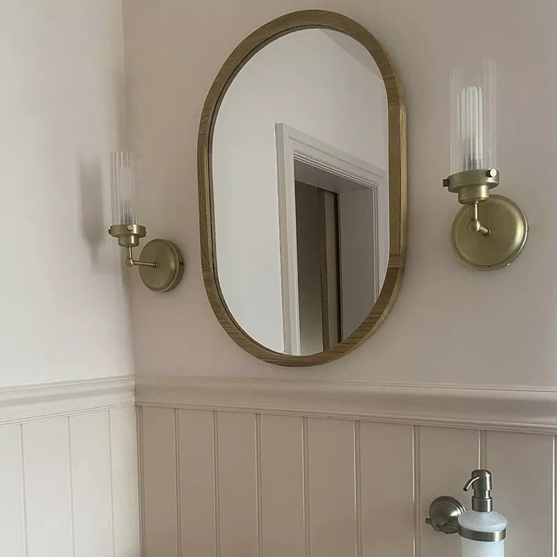 Nickalls Solid Wood Oval Mirror