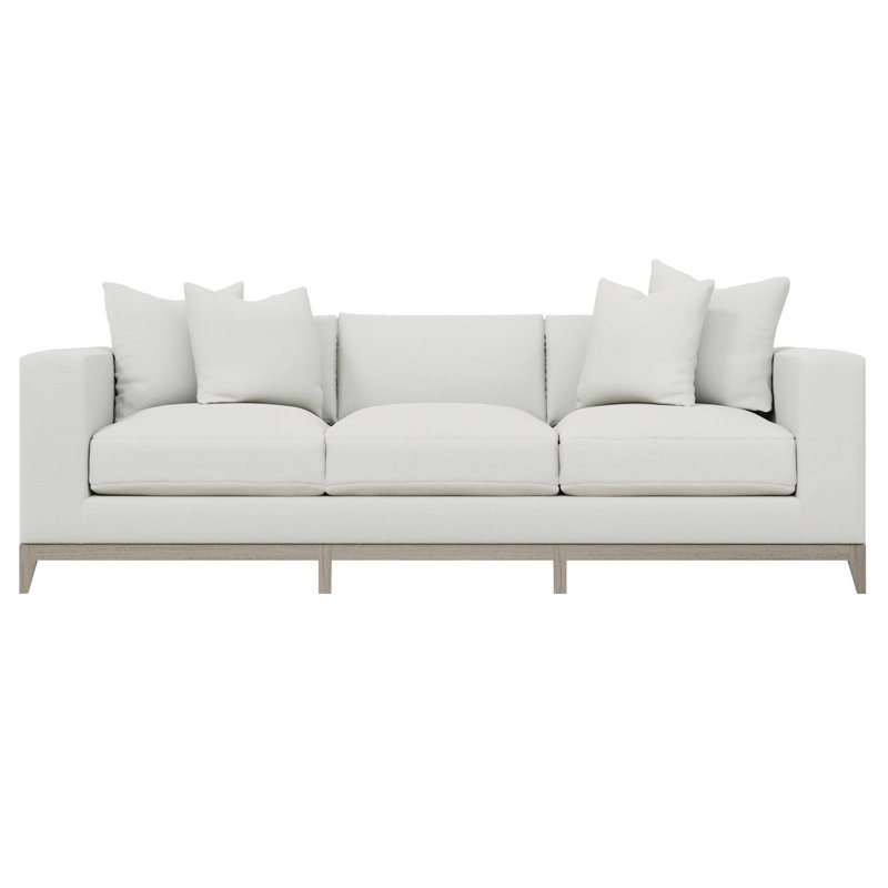 Noel Upholstered Sofa, White Polyester Blend, 27.50" H x 100" W x 40" D, Brown