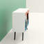 Armoire d'appoint Amsterdam Mid-Century 2 portes avec 3 tablettes en blanc et multicolore-552944377