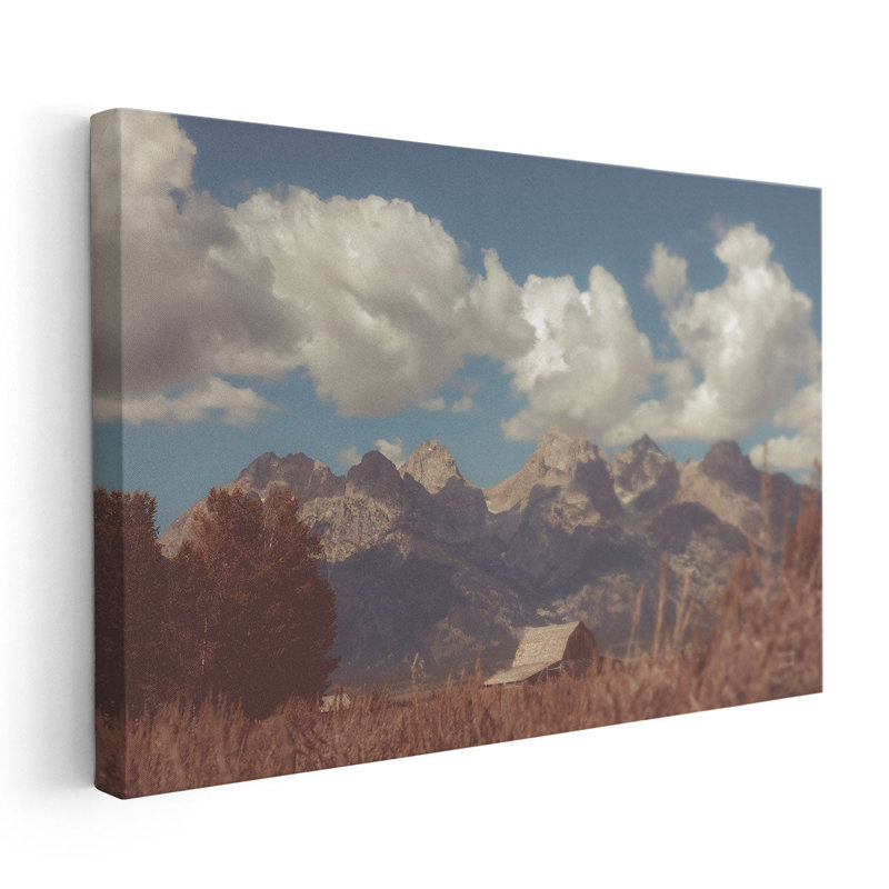 Wyoming Mountain Lazy Days - reproduction d'art sur toile, H 40 po x l 60 po