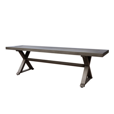 Banc de salle à manger d'extérieur, gris foncé - Rouille d'extérieur fabriquée en aluminium