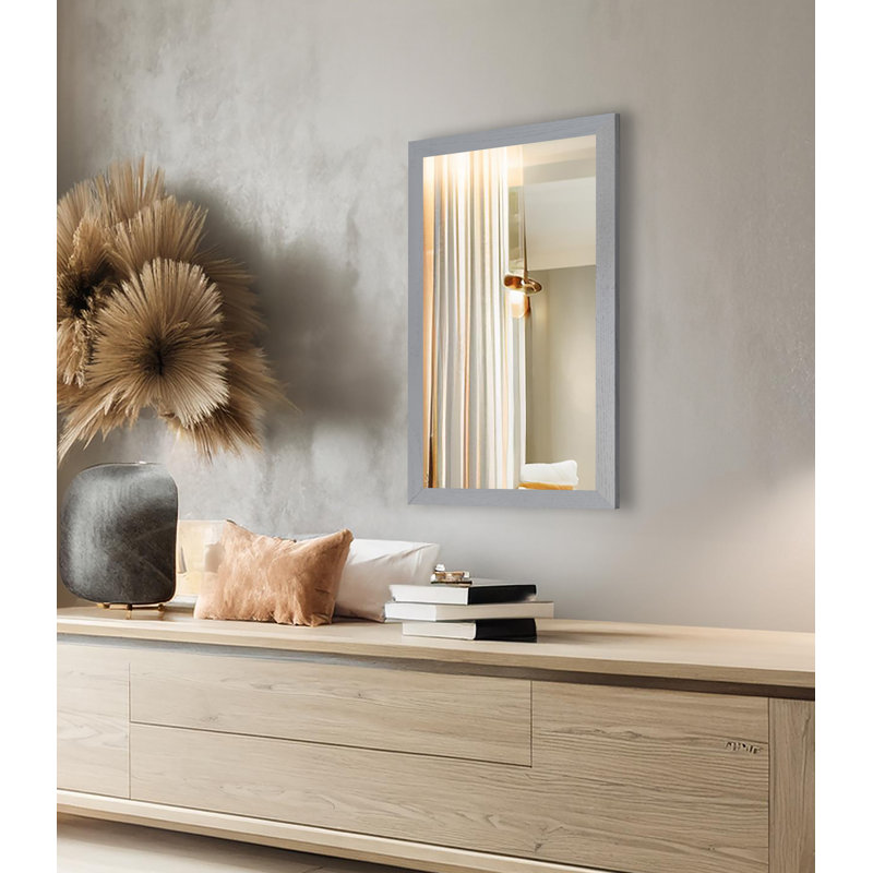Miroir en bois franc Ebark Designs Ebark - chêne rouge 2 po, 15 po x 30 po, Gris