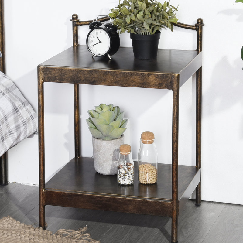 Lugo 45cm W Steel Bedside Table
