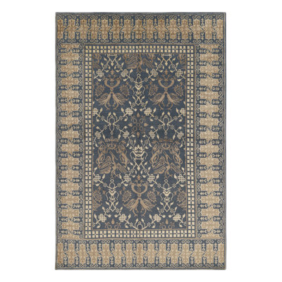 Rug & Kilim’S European Style Dragon Rug In Blue With Bronze Pictorials