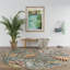 Tapis écume de mer et moka à motif floral Kasturi-1033672381