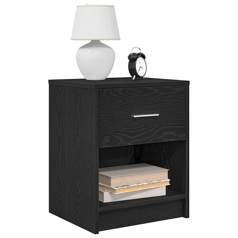 Bedside Cabinet With Drawer 40X34x50 Cm, Black, 2