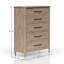 Commode 5 tiroirs finition sable