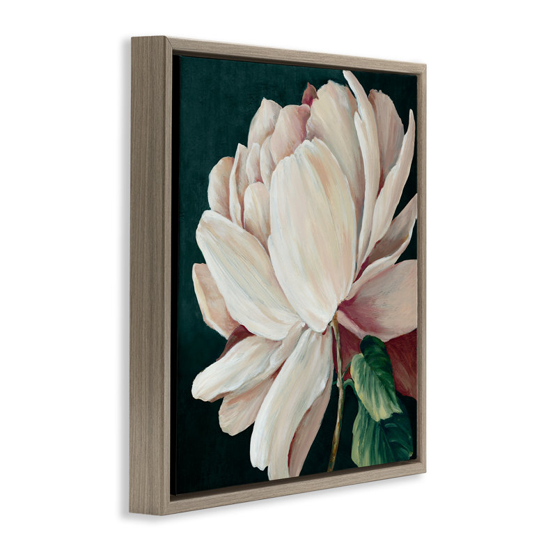 Cadre flottant Heart of the Bloom, design par Alex Black, Cadre flottant orme Montalcino, H 18 po x l 18 po