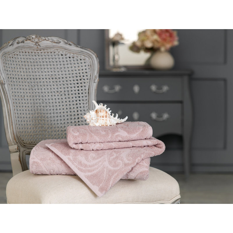Sharly Jacquard Bath Towel, Pink
