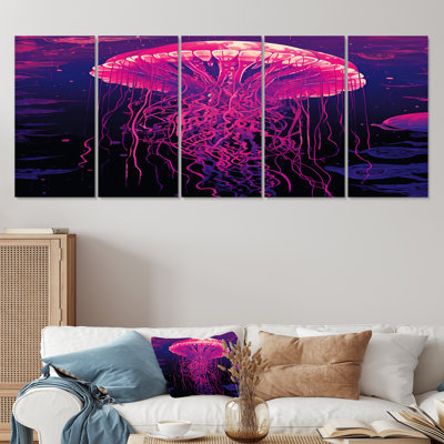 Revilla - Jellyfish Wall Art For Living Room 5 Piece