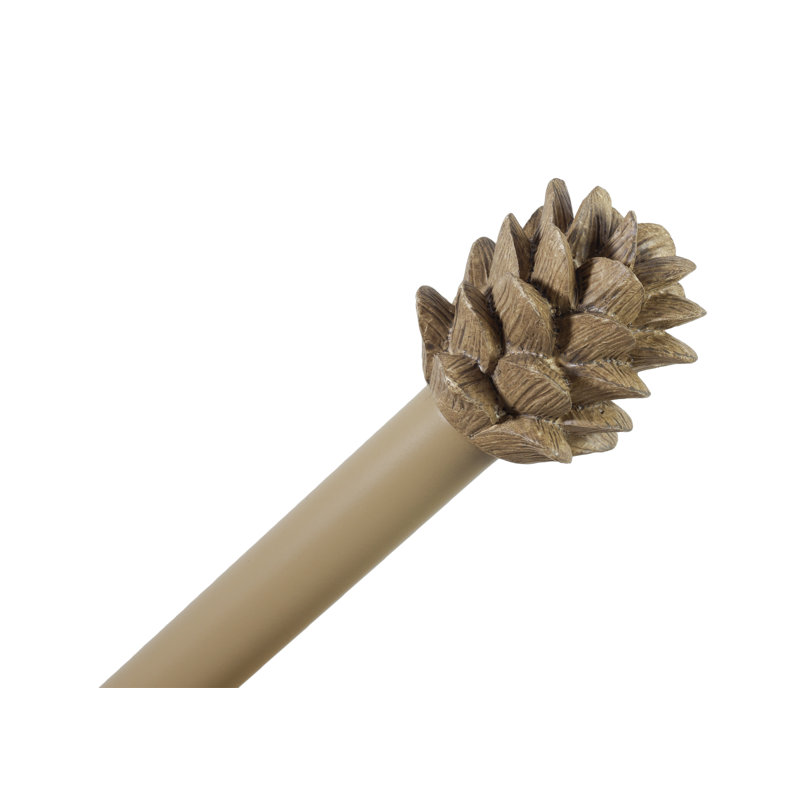 Tringle à rideaux simple ajustable 0,75 po Waco Pinecone, 84 po à 120 po, Cottage