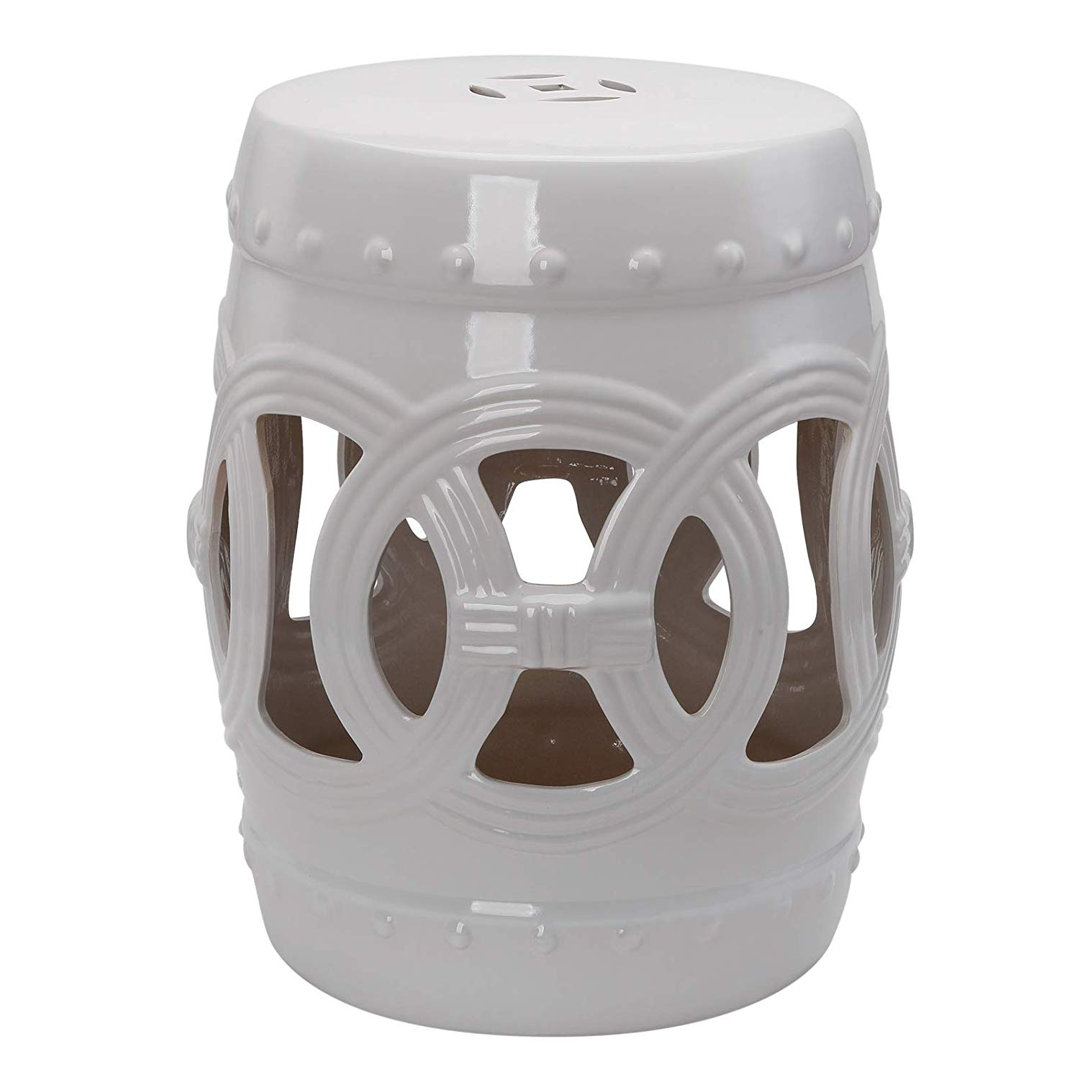 Harwich Ceramic Garden Stool Bungalow Rose Base 