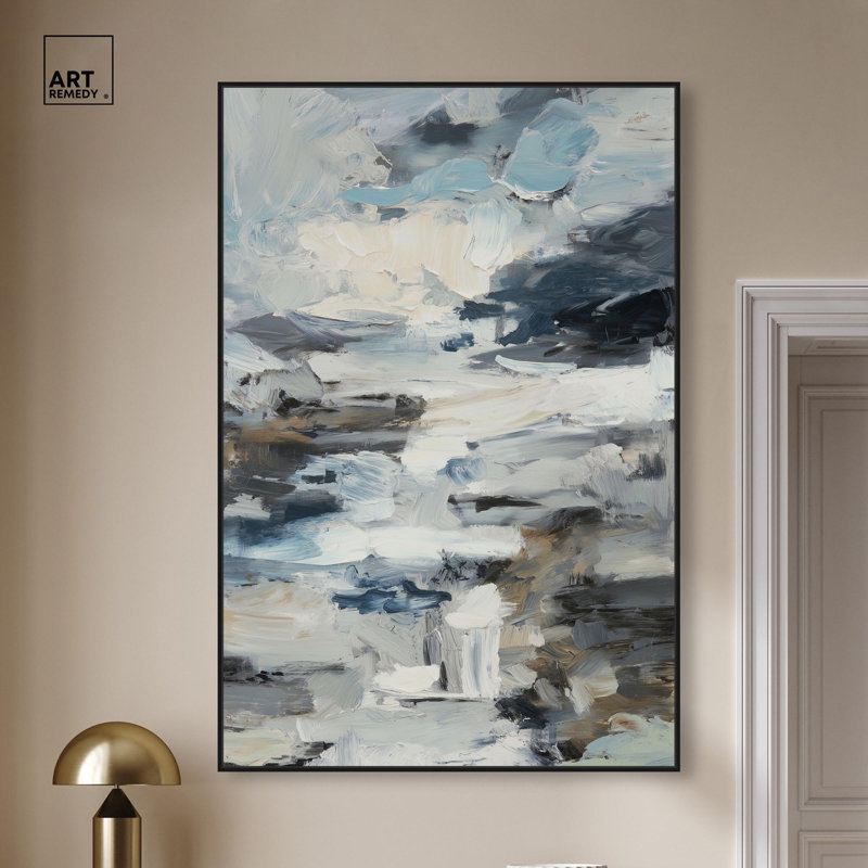 "Oceanic Opacité II", impression sur toile par Art Remedy, H 16 po x l 11 po, Structure noire