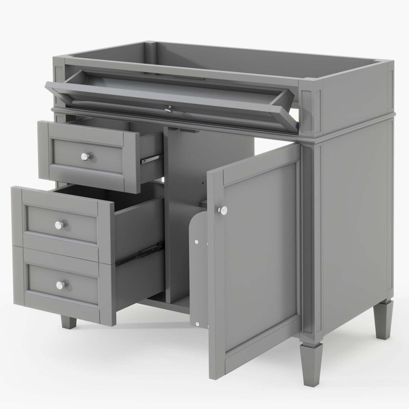 35'' Single Bathroom Vanity Base Only, Gray