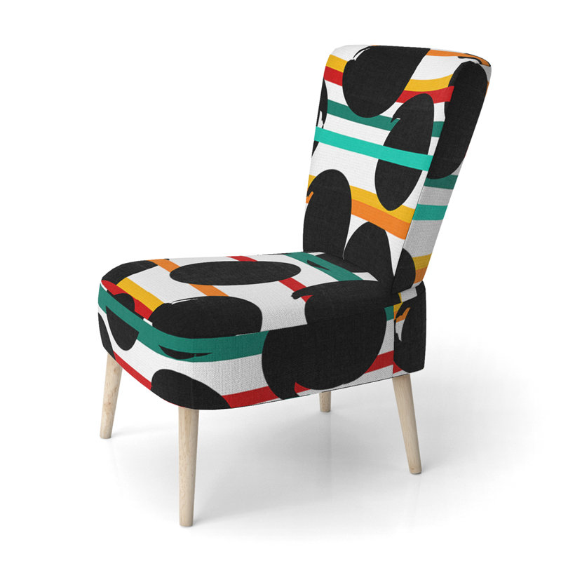 Chaise d'appoint en velours noir à pois