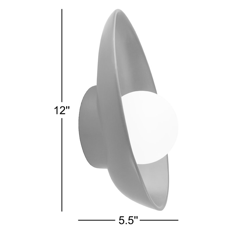 Azem Ceramic Wall Sconce, Gloss Black/Matte White