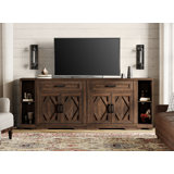 82.7"W TV Stand For Up To 95" Tvs,Farmhouse Entertainment Center With Storage Barn Door Cabinet,TV Console Table With Media Cabinet And Drawers For Living Room,Bedroom,Cream 