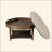Large Round Waterproof Ottoman Coffee Table 2 Tier Oversized Button Tufted Ottoman With Wooden Shelf Storage Farmhouse Upholstered Coffee Table Living Room Footstool Ottoman Linen(Warm White)