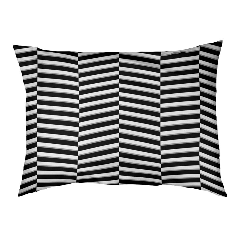 Coussin pour chien Cheng, Petit (l 28 po x P 18 po x H 6 po), Noir / Blanc