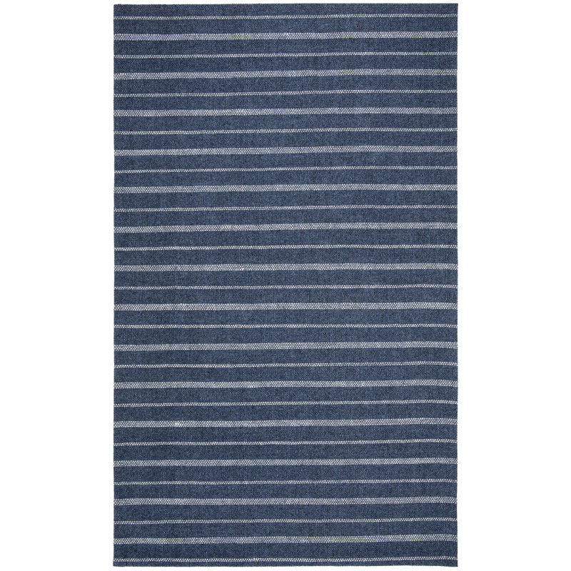 Tapis bleu marine en laine, viscose et laine Lauren Ralph Lauren, Rectangle 4 pi x 6 pi