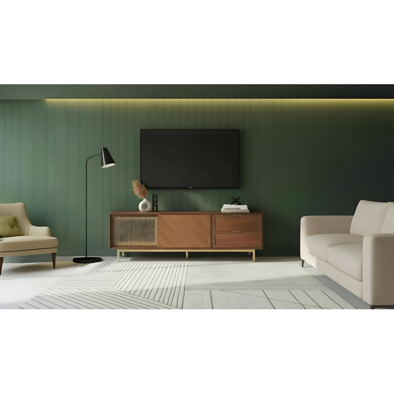 Milana Walnut Gold TV Console