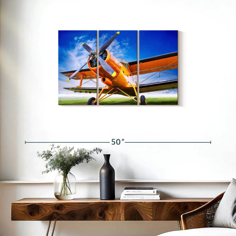 Mehar Orange Airplane, 20" H x 33" W