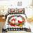 Birdsong Comforter Set - Branch Garland Duvet Quilt with Pillowcases - Cardinal Bedding Size - Xmas Decor - Soft Microfiber Black White Grid Pattern