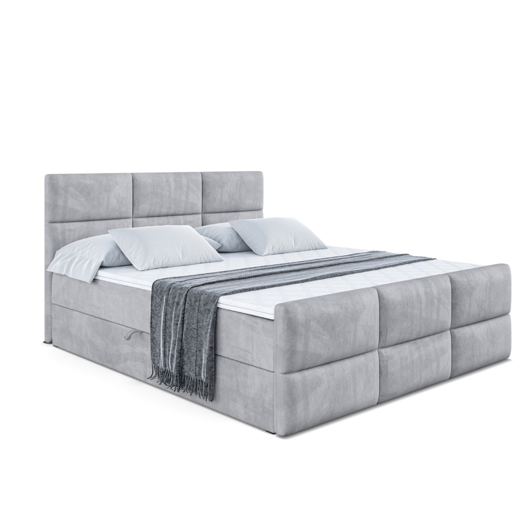 Boxspringbett mit Bettkasten und Topper