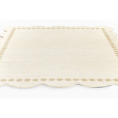 Lola Hand Tufted Wool Solid Ivory Area Rug