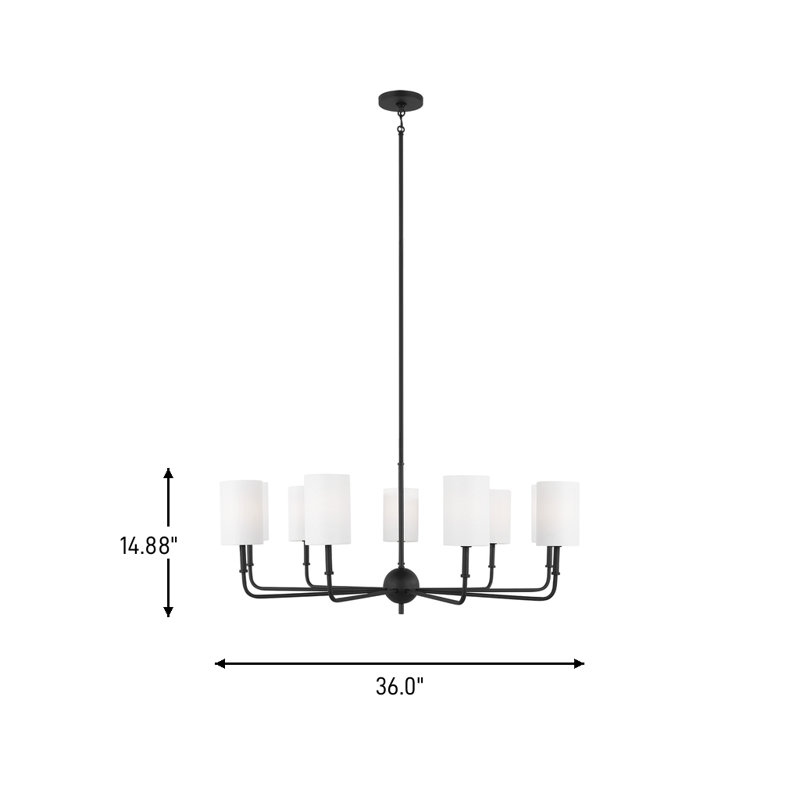 Rowley 9-Light Chandelier, Midnight Black