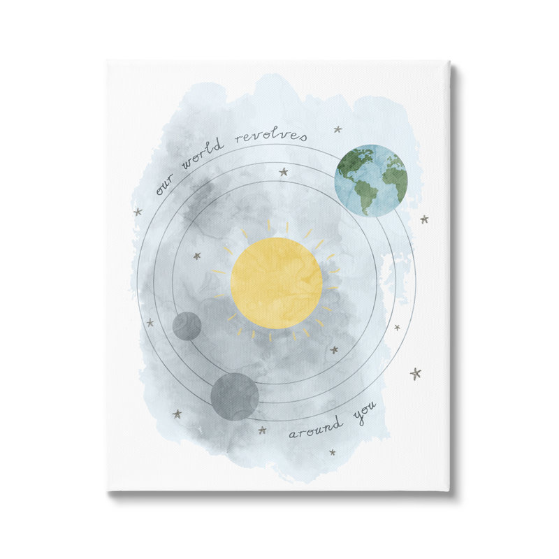 «World Revolves Around You» par Daphne Polselli - impression, Toile tendue, H 20 po x l 16 po
