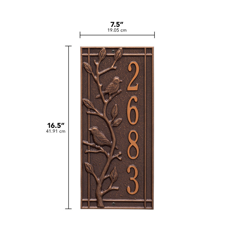 Woodridge Personalized Standard 1-Line Wall Address Plaque, Antique Copper, Yes