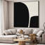 Cadre à assembler requis, formes noires minimalistes, illustrations monochromes, art mural très grand (assemblage requis)-105076144